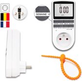 Colorful Sun® Tijdschakelaar - België - Français/ Frans - Timer stopcontact - 1 stuk - Schakelklok - Voor Binnen - Tijdschakelaars - Een hele week timer - Vierkant - Analoog - Dagprogramma - Tijdschakelklok met Kinderbeveiliging - Energiebesparing