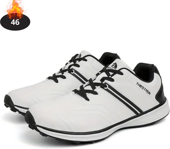 Nivard Golfschoenen Heren - Golfkleding - Golfschoenen Antislip - Waterdicht - Golfen - Wit/Zwart - 46 van Nivard — afbeelding 4