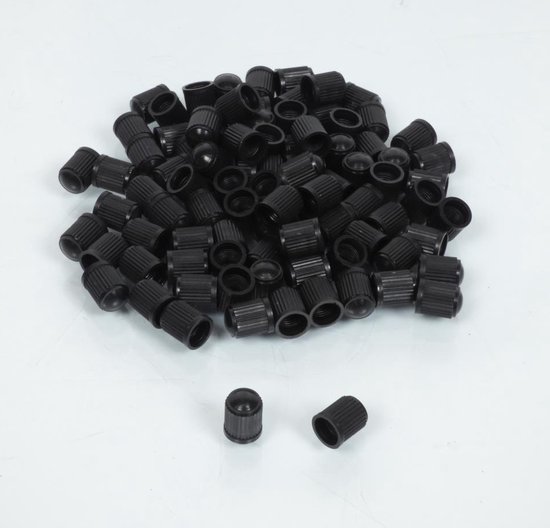 100 Bouchon de valve standard plastique noir pour moto voiture scooter deux roues