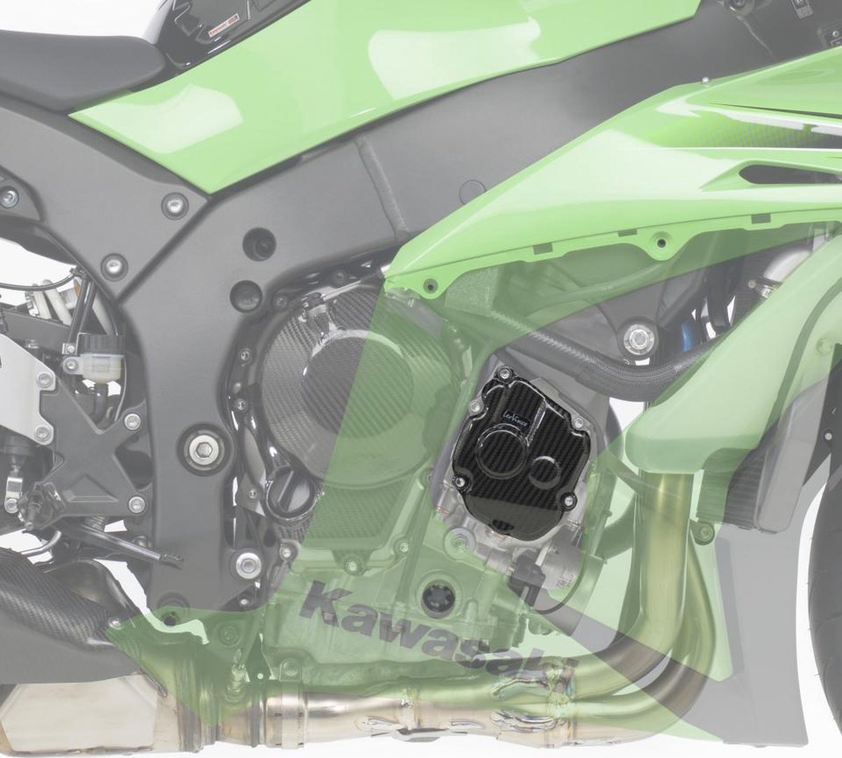 Cache carter allumage carbone Leovince pour moto Kawasaki 1000 Zx-10 R Ninja 2011-12
