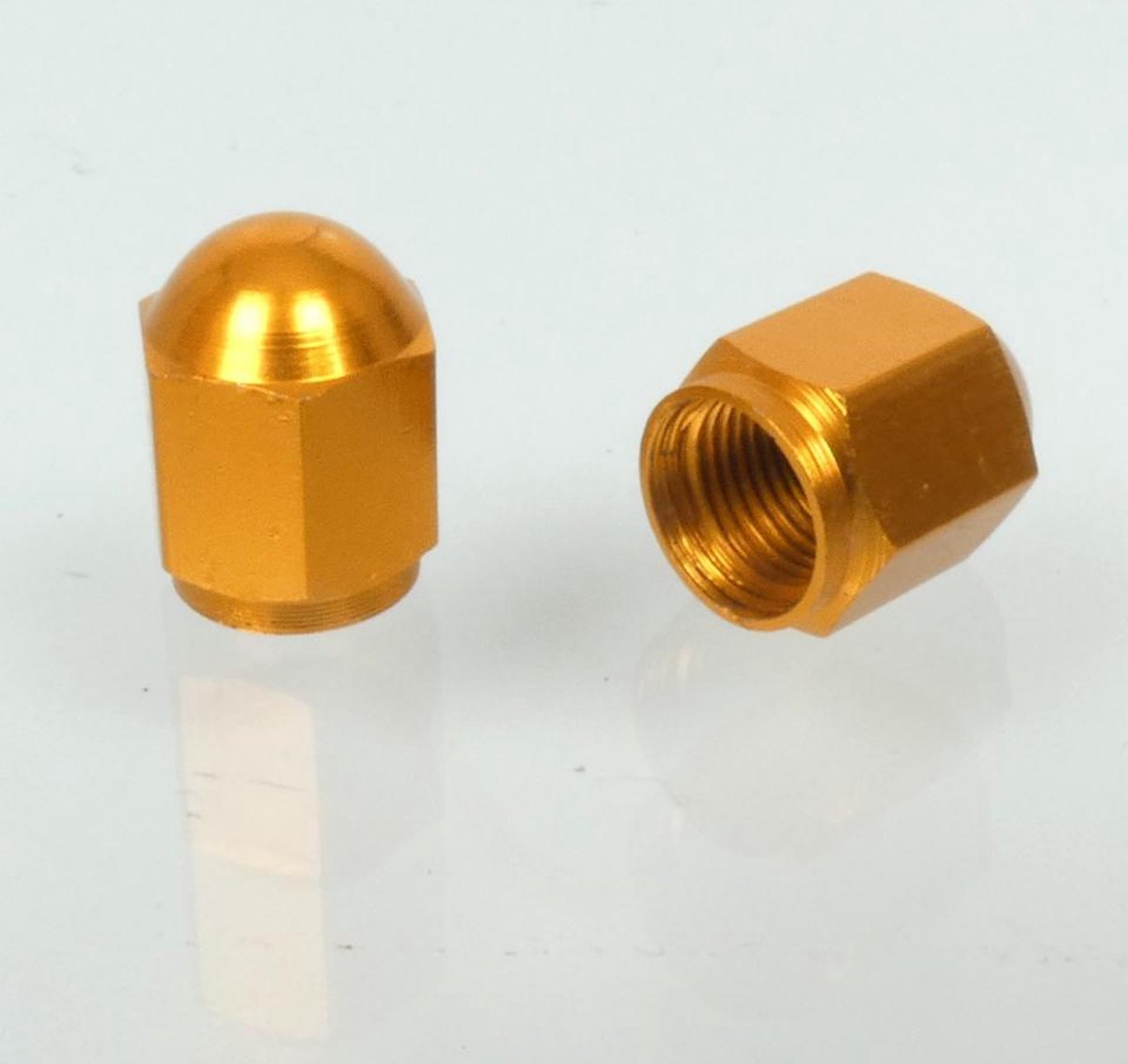 Bouchon de valve Bike It Hexagonal aluminium anodisé or pour moto auto quad Neuf