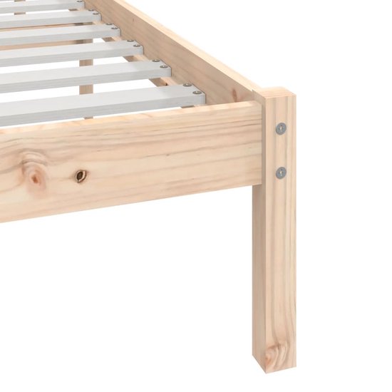 The Living Store Cadre de lit en bois - The Living Store - Encadrements de lit - 205,5 x 126 x 100 cm - Bois de pin Massief
