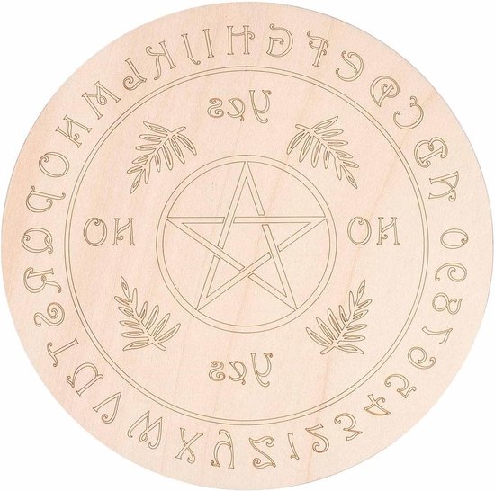AHANDMAKER Slinger Board Kat Heks, 18 cm Radiësthesie Metafysisch Bord Houten Gesneden Tafel met Kristal Slinger Ketting Waarzeggerij voor Wiccan Altaar Benodigdheden Kit