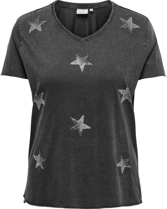 ONLY CARMAKOMA - CARLUCY LIFE STAR S/S V-NECK CC JRS - Dames - T-shirts