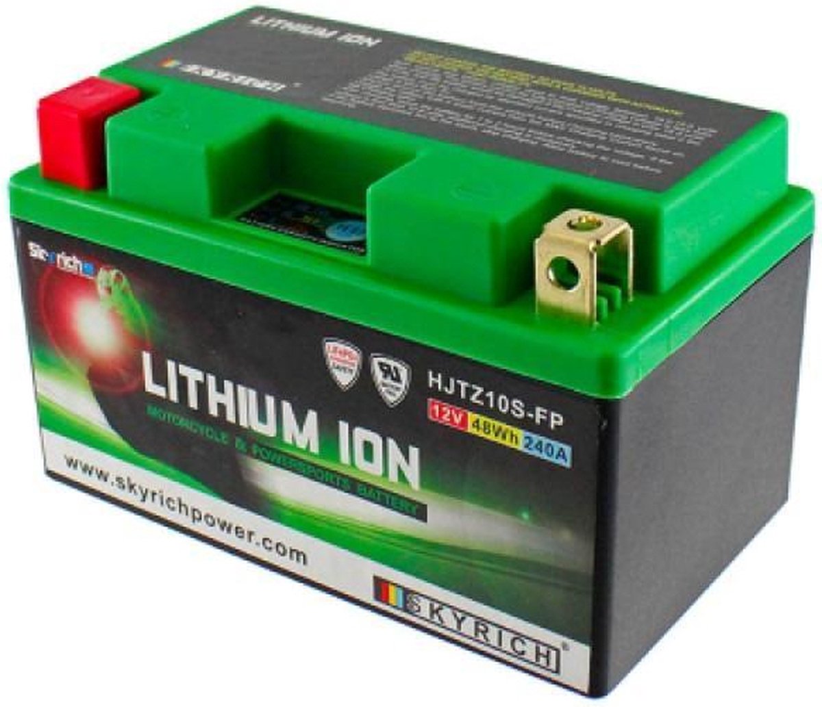 skyrich lithium accu voor motor honda 640 cbr rr fireblade 2003 tot 2006 ytz10s / hjtz10s-fp / 12v 8.6ah nieuw