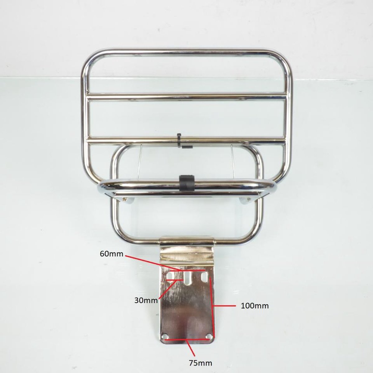bagagedrager rms voor scooter piaggio 1250 vespa px 1998 tot 2016 610270m / verchroomd nieuw