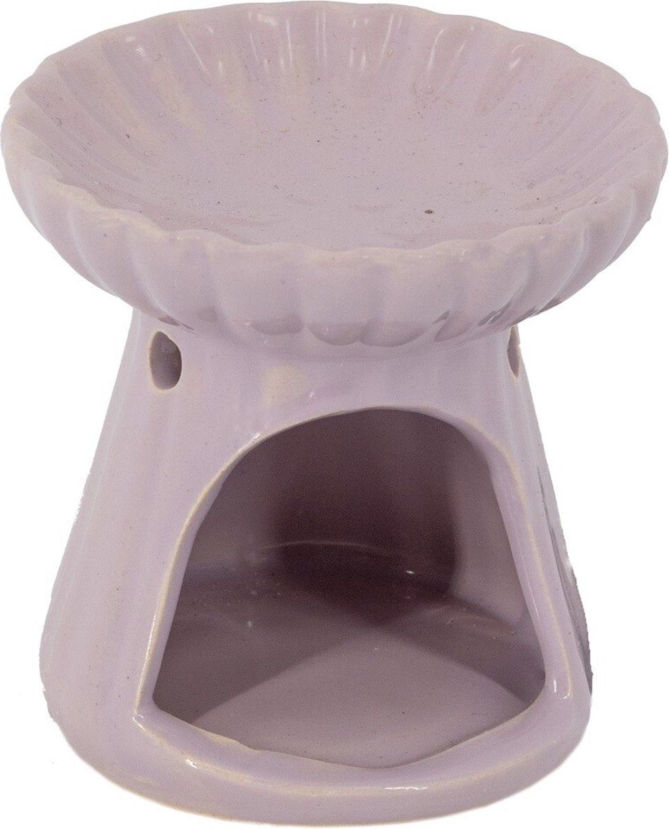 homebound by ky Geurbrander lotus S lila | geurbrander | amberblokje | 7x7x6,7cm | stijlvol | oliebrander Paars