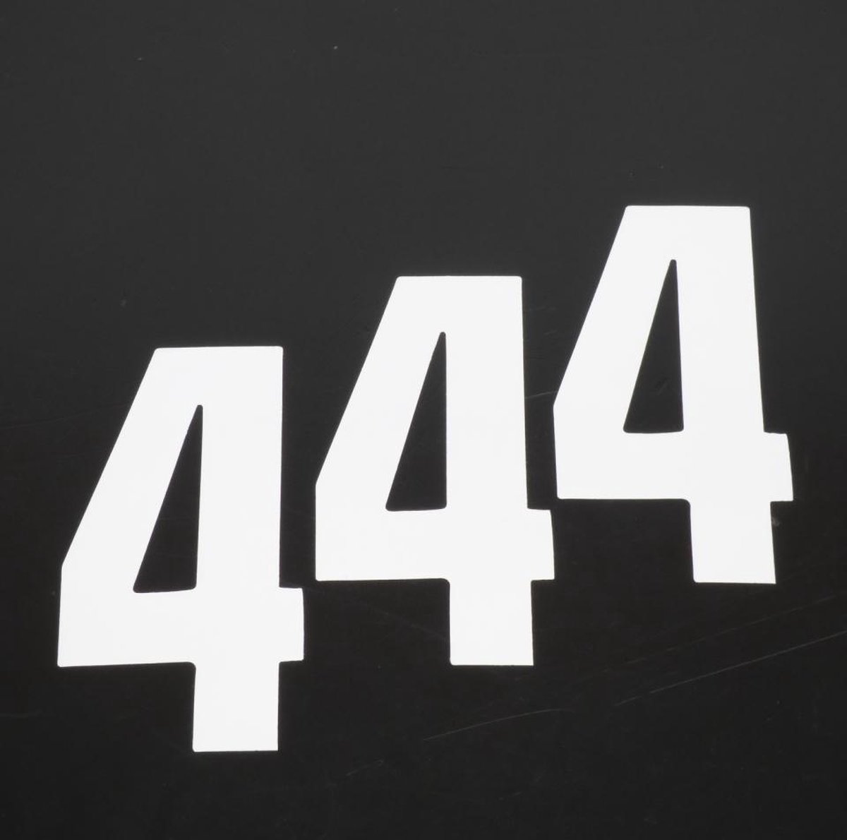 Autocollant lot stickers numéro course chiffre quatre 4 blanc 160x75mm pour motocross