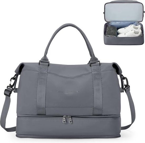 Damesreistas 45x36x20 Easyjet Handbagagetas Sporttas Weekendtas Zwemtas Waterdichte reistas Plunjezak Fitnesstas Trainingstas Ziekenhuistas mt schoenenvak,B1-Zwart