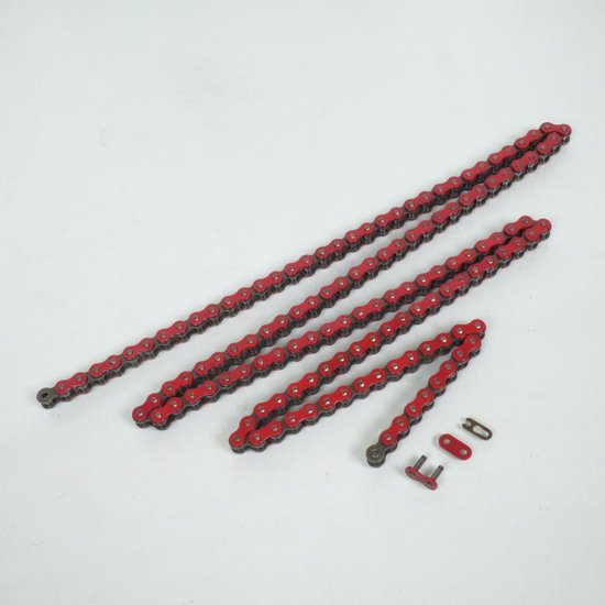 Chaîne de transmission rouge 420 pour moto Derbi 50 Senda Sm Drd Pro 134 maillon