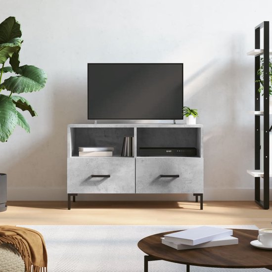 Vasagle Tv Meubel VidaXL TV Meubel 100x30x25 Cm Massief Gerecycled Hout | Industriële TV Kast Met Laden Industriële TV Standaard 100 Cm