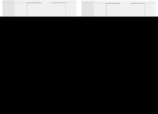 Unité murale TV The Living Store - naam - Fixation murale - 40 x 34,5 x 40 cm - Wit - Bois d'ingénierie