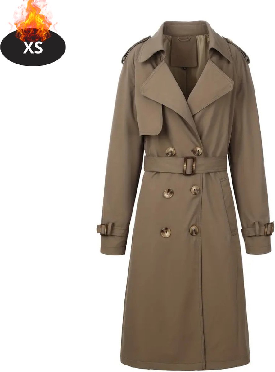 Livano Mantel Dames Tussenmantel Jas Mantelpakje Trenchcoat Overjas Overcoat Winter Koffie XS Bruin
