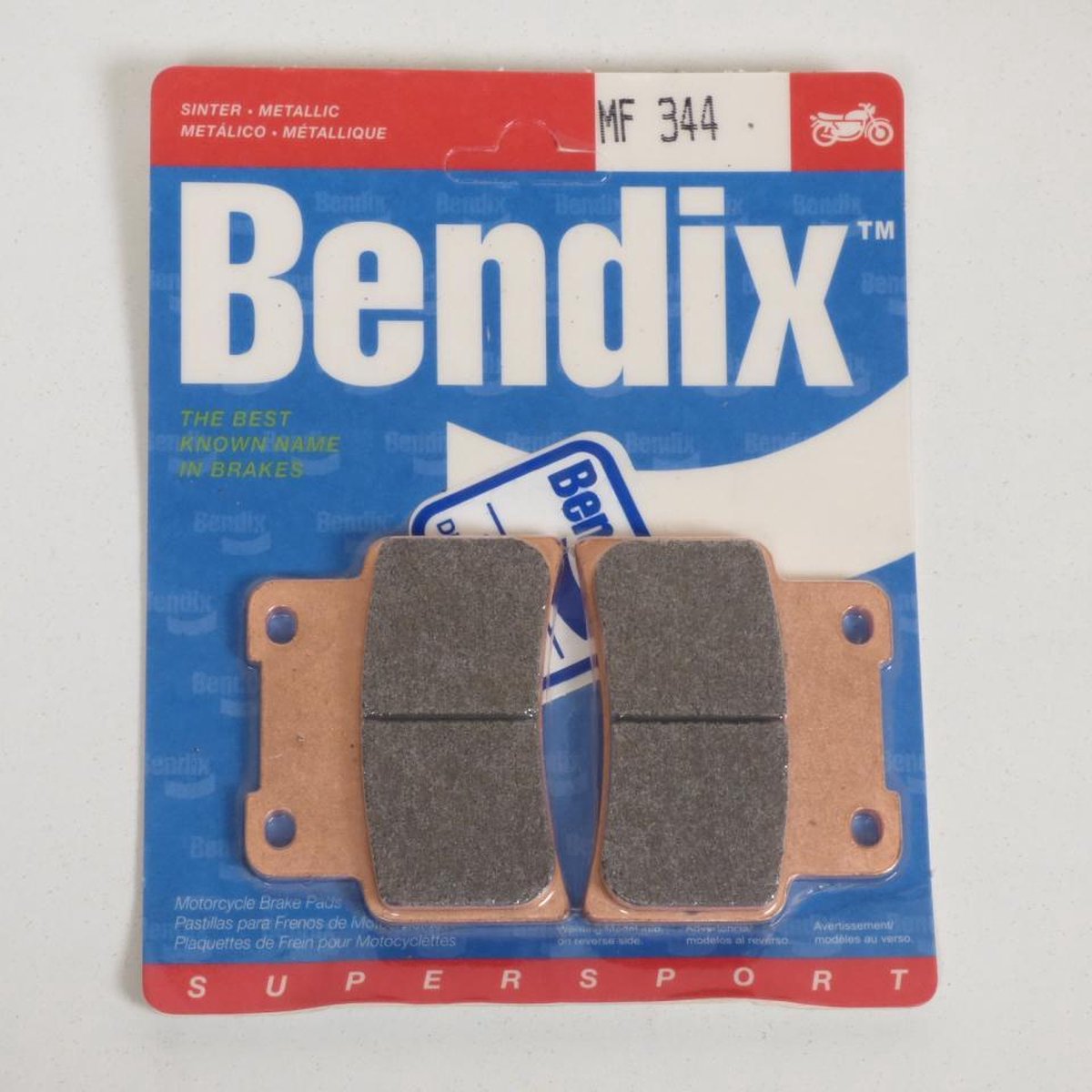 Paar Bendix MF344 remblokken voor Aprilia 125 RS motorfiets 2006 tot 2008