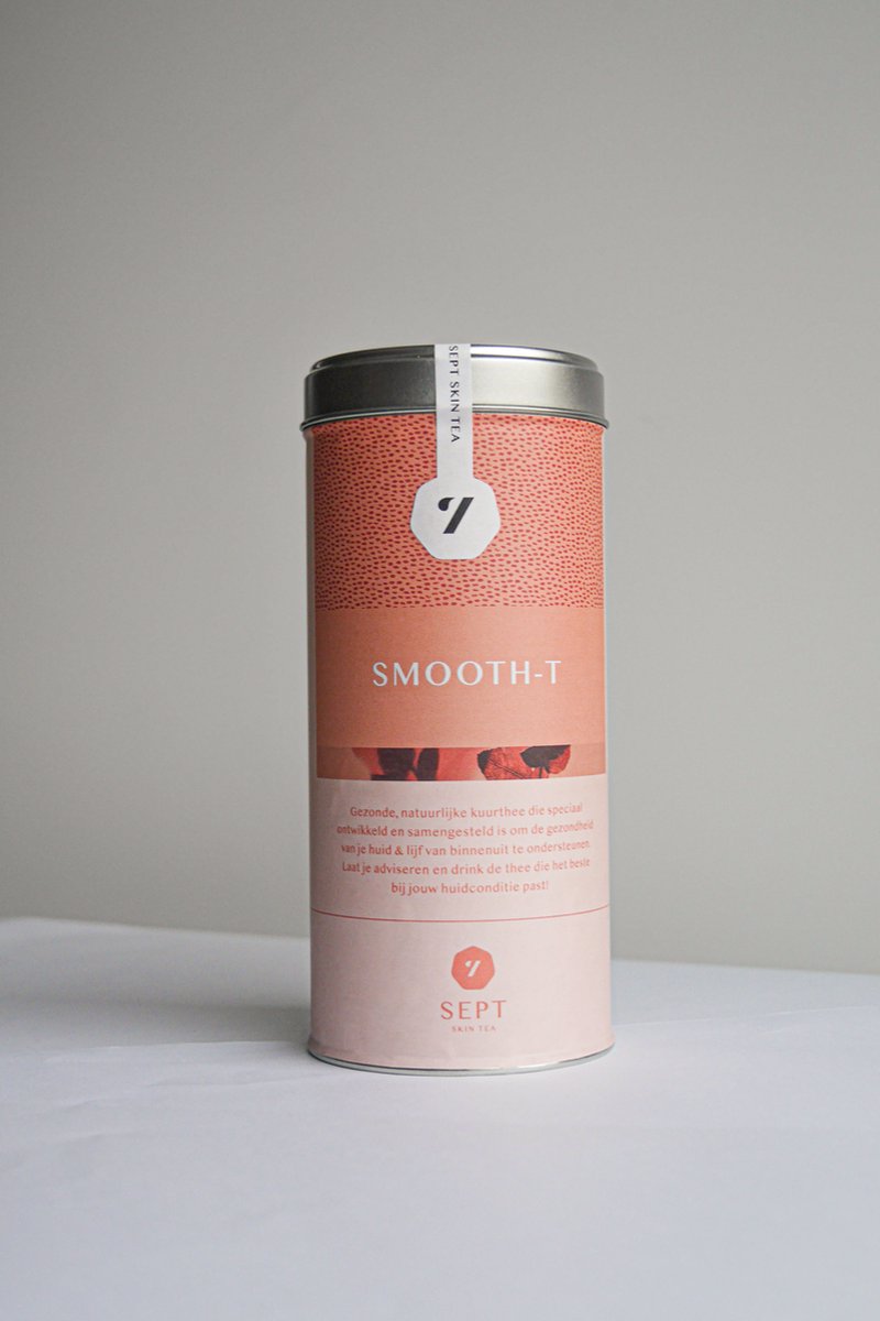 Sept Skin Tea Smooth-T - Witte thee - Bai Mu Dan - 70 gram - Honingklaver - Rozenblaadjes - werkt kalmerend bij de aanpak van couperose en rode vlekjes