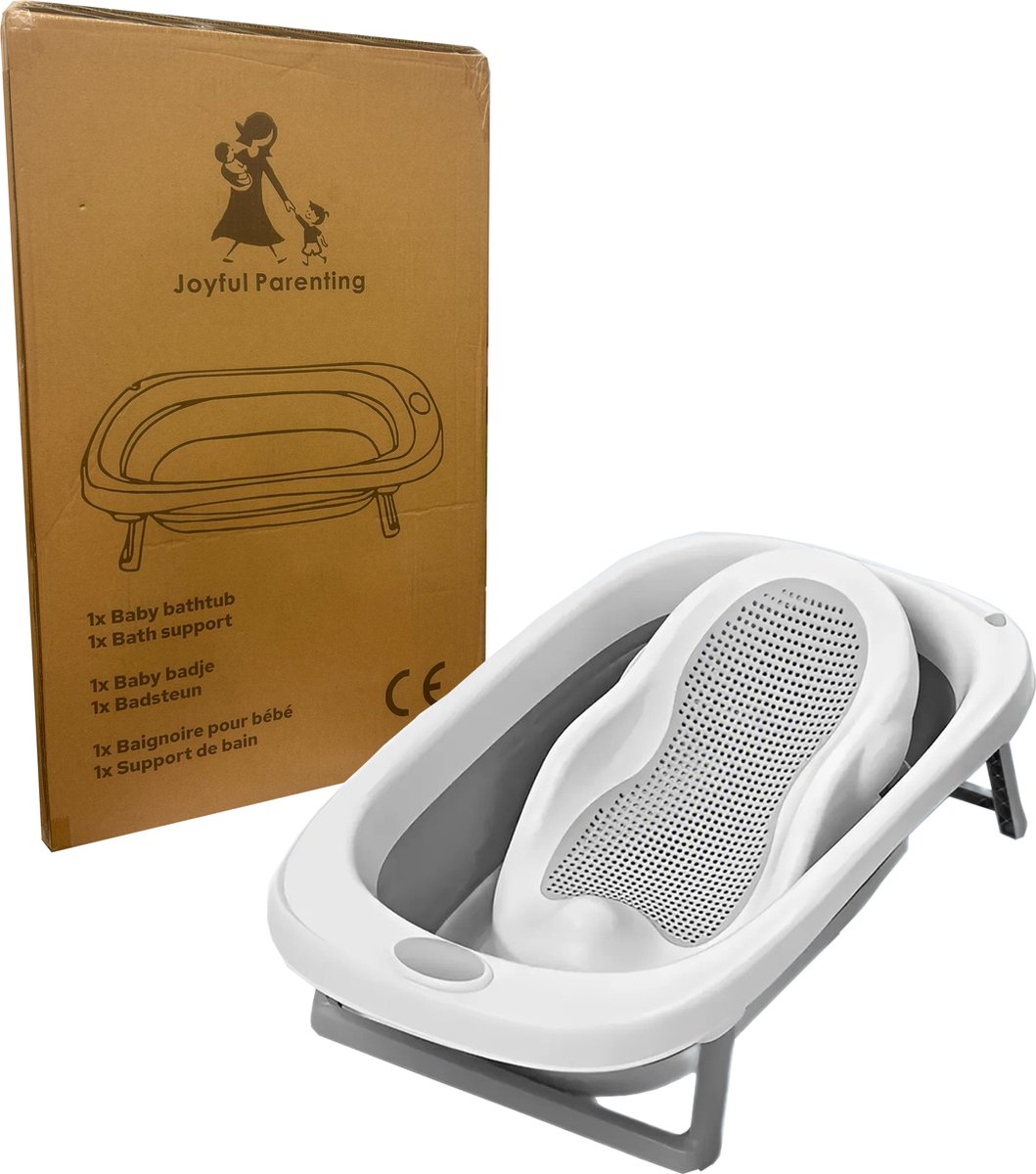Goedkoopste Joyful Parenting Opvouwbaar Babybad met Ligstandaard - Inclusief Thermometer - CE Gekeurd Baby Bad
