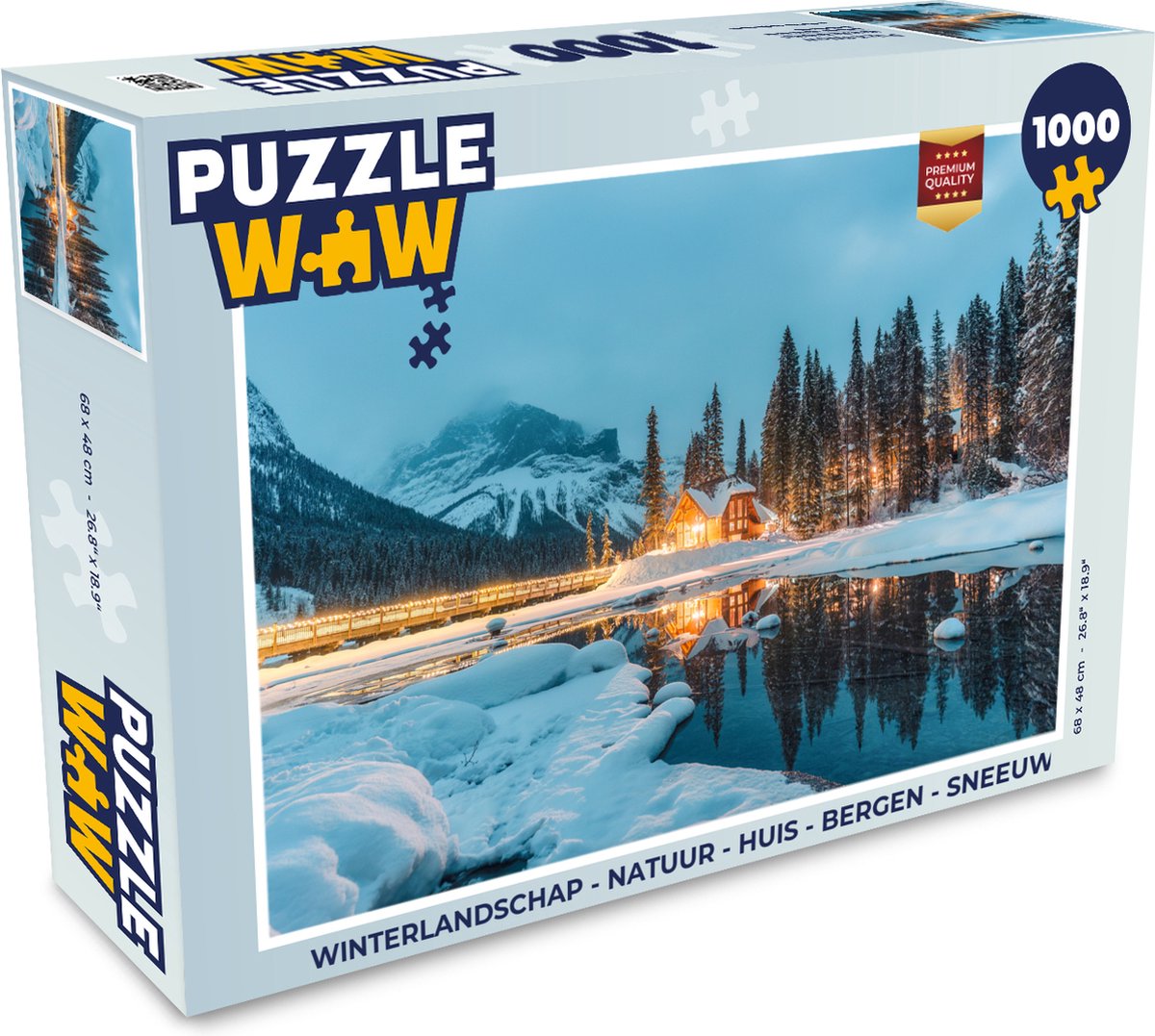 Puzzel Winterlandschap - Natuur - Huis - Bergen - Sneeuw - Legpuzzel - Puzzel 1000 stukjes volwassenen