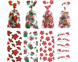 Akyol- snoepzakken kerst - 10 stuks - uitdeelzakjes kerst - koekzakjes voor kerst - oud en nieuw uitdeelzakjes - cadeau zakjes kerts - kerst - feestdagen - snoep - koekzakjes -zakjes voor kerst - 13x 27 cm
