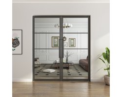 Dubbele stalen taatsdeuren 211,5 x 165,5cm - 4 vlaks