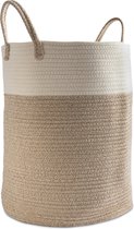 Gadgy Panier à linge / Panier de rangement - 52 ltr - rond - poignées - coton - Boîte à linge pliable - Panier à jouets