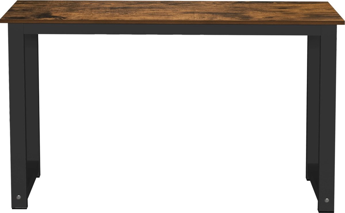 Bureau - computertafel - keukentafel - metaal hout - 120 cm x 60 cm - zwart