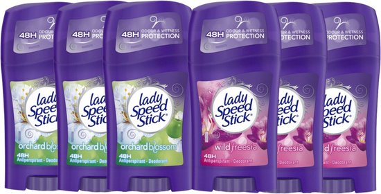 Déodorants Lady Speed Stick Fleur de Verger & Freesia Sauvage - 6x40g - Fraîcheur et Protection Longue 48 heures - Déodorant femme