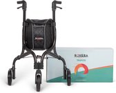 Rovera Mobility® Tripod Design Binnenrollator Met 3 Wielen – Rollator Ultra Lichtgewicht en Opvouwbaar – Incl. Dienblad en Stijlvolle Rollatortas – Chique Antraciet