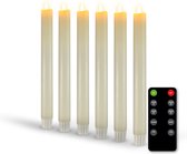 FlinQ Bougies chandelles LED avec flamme mobile – Bougies avec flamme vacillante – Avec télécommande avec minuterie et fonction de gradation – 6 pièces – Wit
