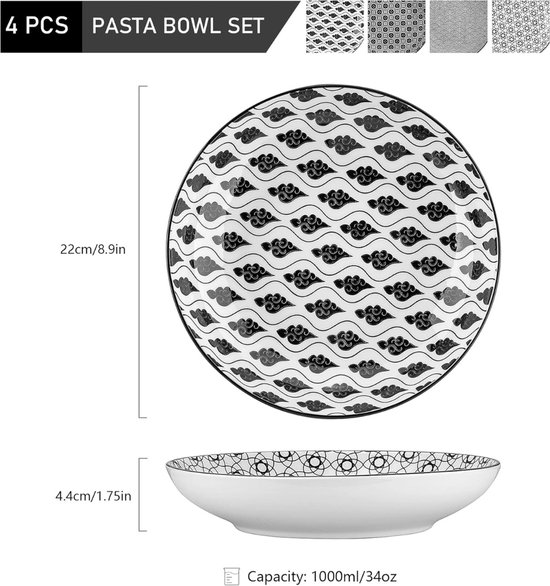 OTIX Diepe Borden - Pastaborden - Spaghettiborden - Soepborden - Set