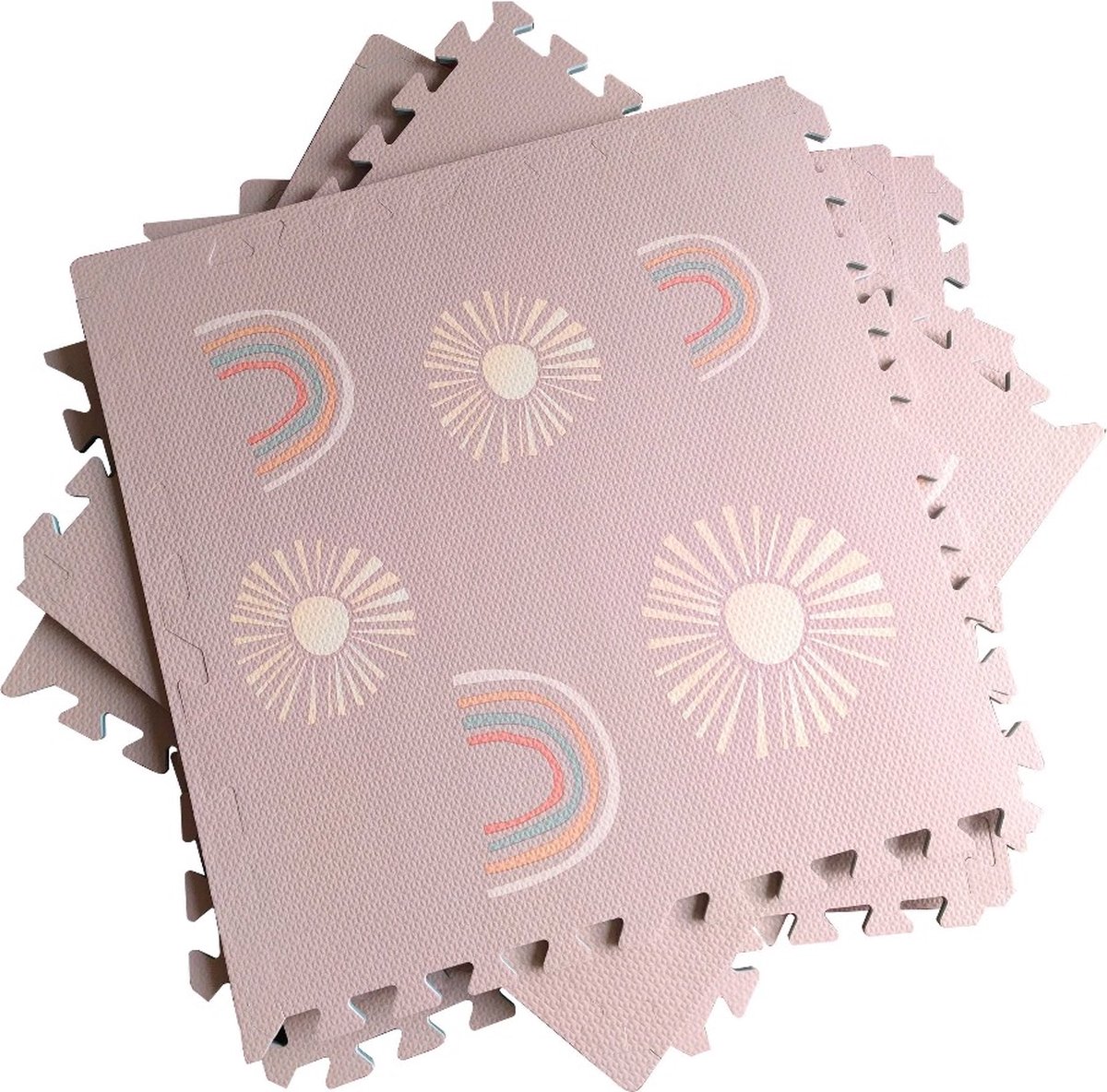 NilaFee® - Speelkleed - Speelmat - Puzzelmat - Baby - Foam - 120 x 180 cm - Uitbreidbaar - Yoga mat - Fitnessmat - Vloerbeschermer - Rainbow Pink