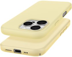 Avizar Hoesje Geschikt voor Apple iPhone 16 Pro Fast Cover Serie van antislip siliconen, Geel