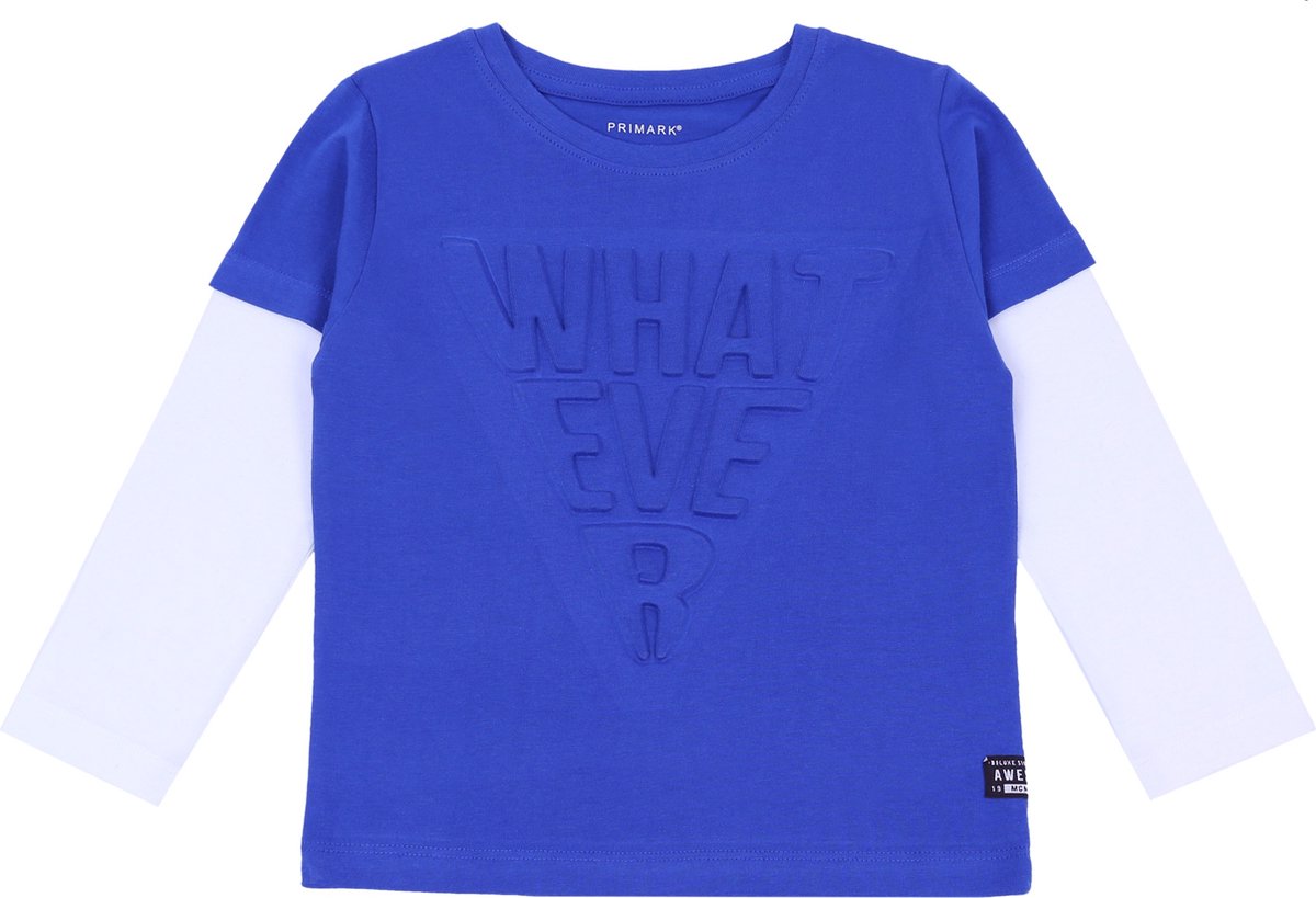 Blauwe blouse met dubbele mouwen