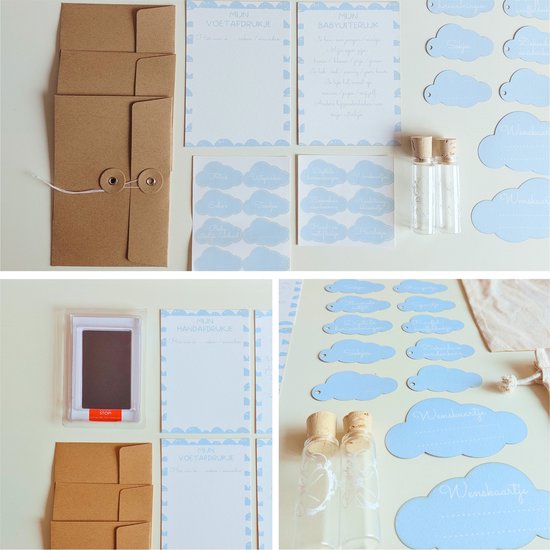 Gepersonaliseerde My Baby Memory Box blauw | 30-delige Baby Herinneringendoos | Kraamcadeau met naam | Baby Geschenkset | Persoonlijk cadeau jongen — afbeelding 2