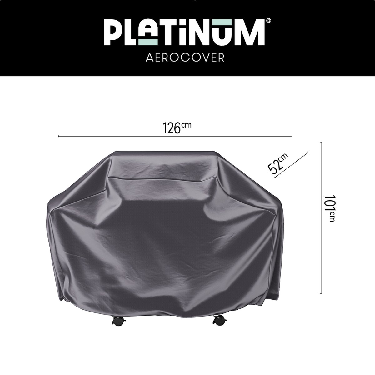 Platinum AeroCover - Gasbarbecuehoes - 126x52xH101cm - Ademend - Waterproof - Hoge kleurechtheid