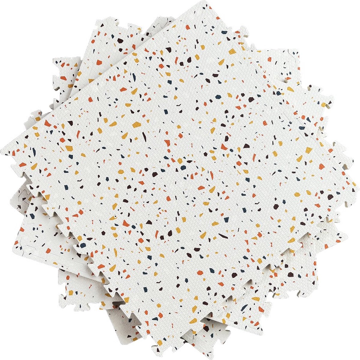 NilaFee™ - Speelkleed - Speelmat - Puzzelmat - Baby - Foam - 120 x 180 cm - Uitbreidbaar - Yoga mat - Fitnessmat - Vloerbeschermer - Orange Terrazzo — afbeelding 11