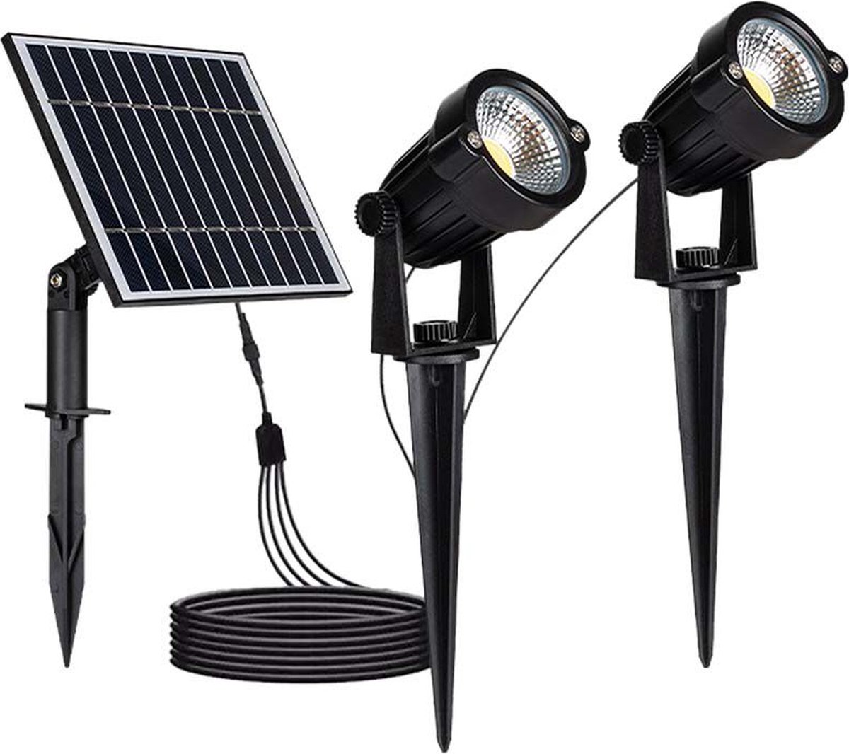 V-TAC VT-11031 Solar Spike Light - IP65 Waterdicht - Zwart - 90x2 Lumen - 3000K
