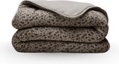 Zelesta Teddybed Panter Taupe 240x200 - Teddy Dekbedovertrek - Fluffy Dekbedovertrek - Wasbaar dekbed - Dekbed zonder overtrek