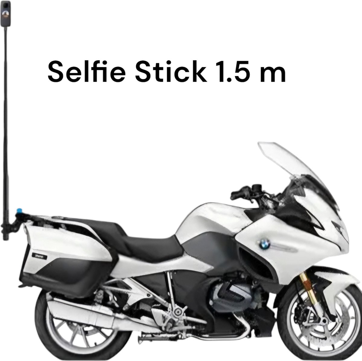 Motor kit Voor Insta360 - Insta360 Motorcycle Mount - Motor bundle Voor Insta360 - Selfie stick 1.5m - Insta360 One X5 X4 X3 X2 X R GO Ace GO3 GO 3s - Zeer duurzaam - Motor mount + Invisible Selfie Stick voor Insta360 One X5