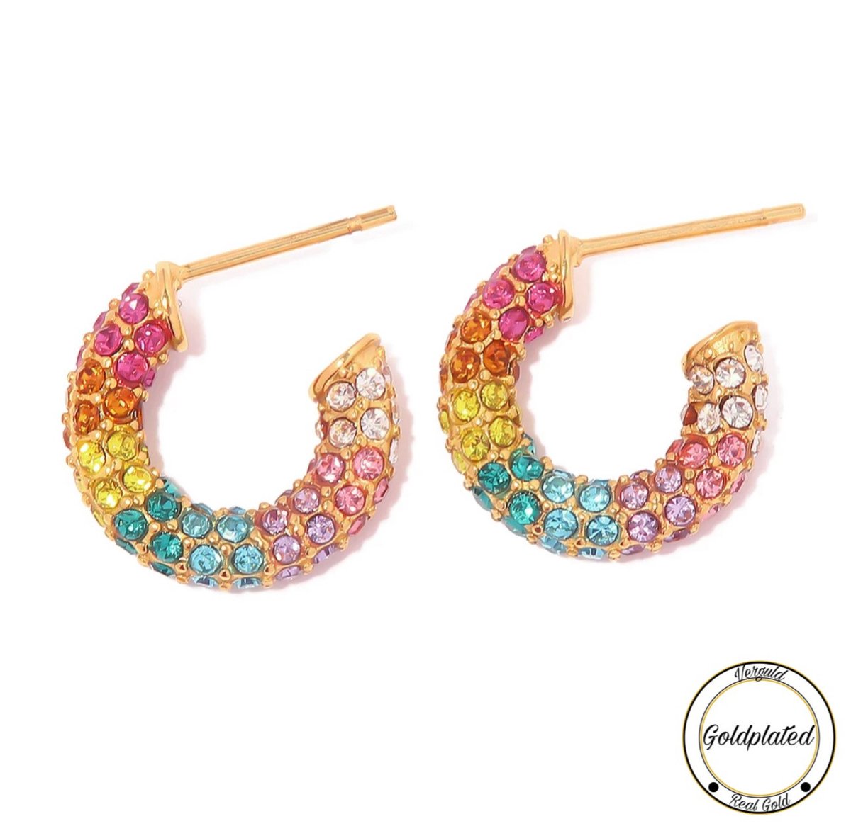 Borasi Rainbow Zirkonia Oorbel | Regenboog | Dames Sieraden | Vrouwen Sieraden | Meest Verkochte Sieraden | Cadeau Voor Haar | Moederdag Cadeautje