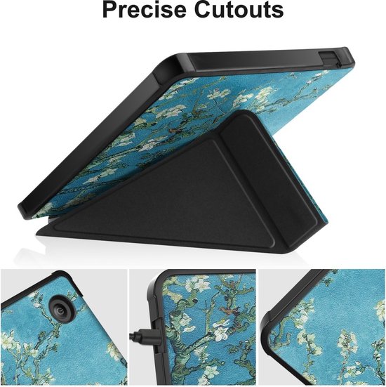e-Reader Hoesje Origami Book Case met Wake/Sleep-functie - Kobo Libra Colour Hoesje - Bloesem van Mobigear — afbeelding 5