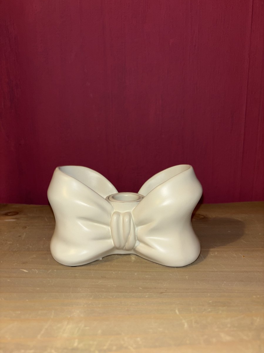 Kandelaar Strik - Ivory - Polyresin