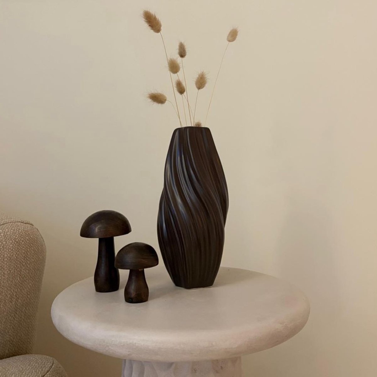 De Ridderinkhof Nordic Design Vaas Chocolade Bruin 25.5 hoog, 11cm diameter