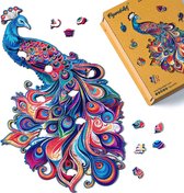 Houten Puzzel volwassenen - Kleurrijke Kat met Edelsteen – Figured'Art