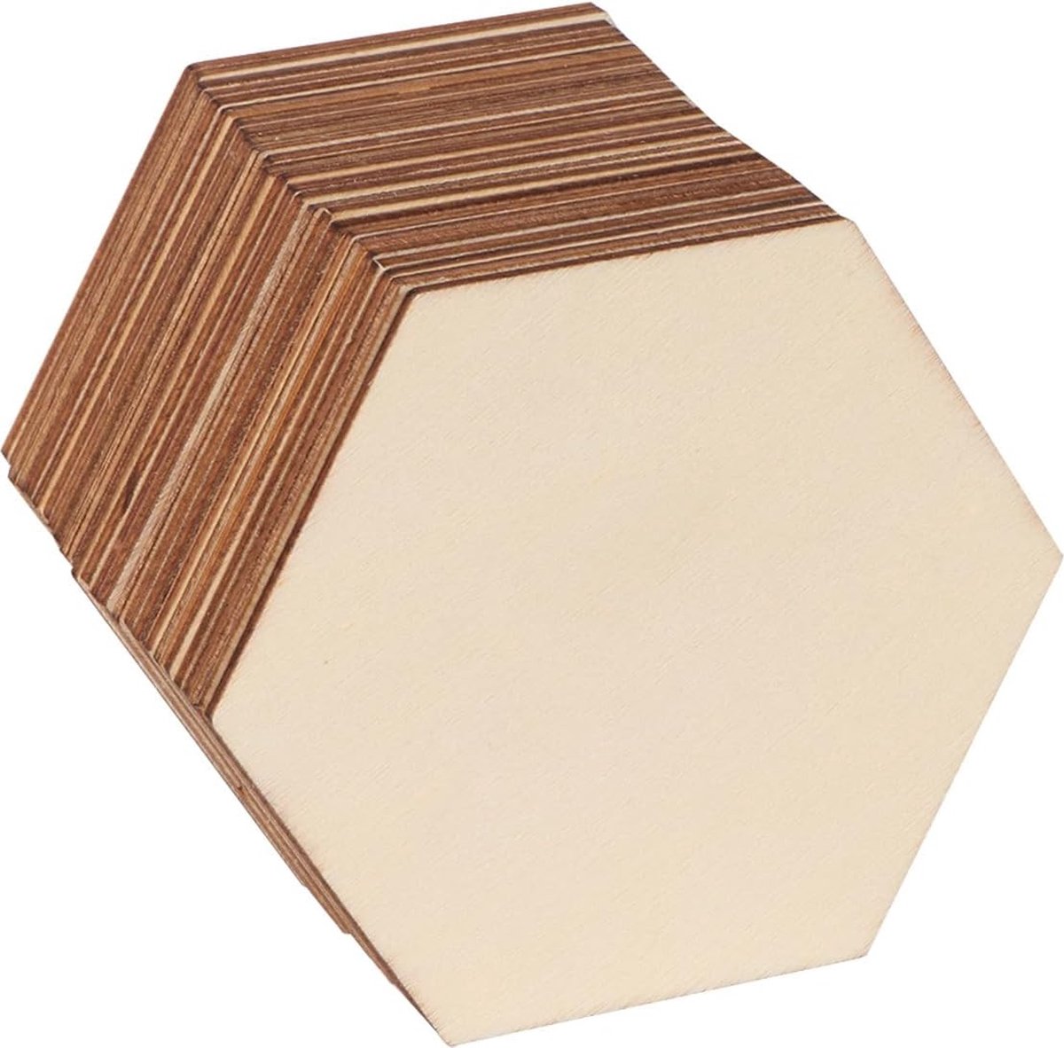Houten Zeshoek - Decoratie Ambachten 3-50cm, Maat: 23cm, Verpakking met: 10 stuks Houten Zeshoek - Decoratie Ambachten 3-50cm, Maat: 23cm, Verpakking met: 10 stuks