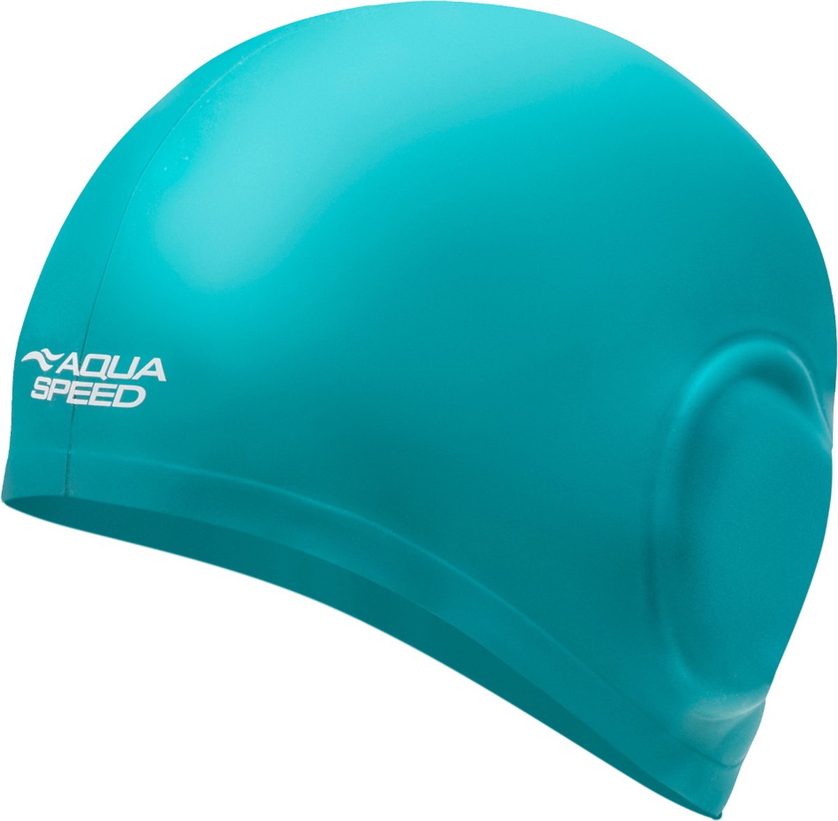 Aqua Speed Siliconen Zwem- en Badmuts - Comfortabel, Extra Groot voor Lang Haar. met Ooruisparing - Groen
