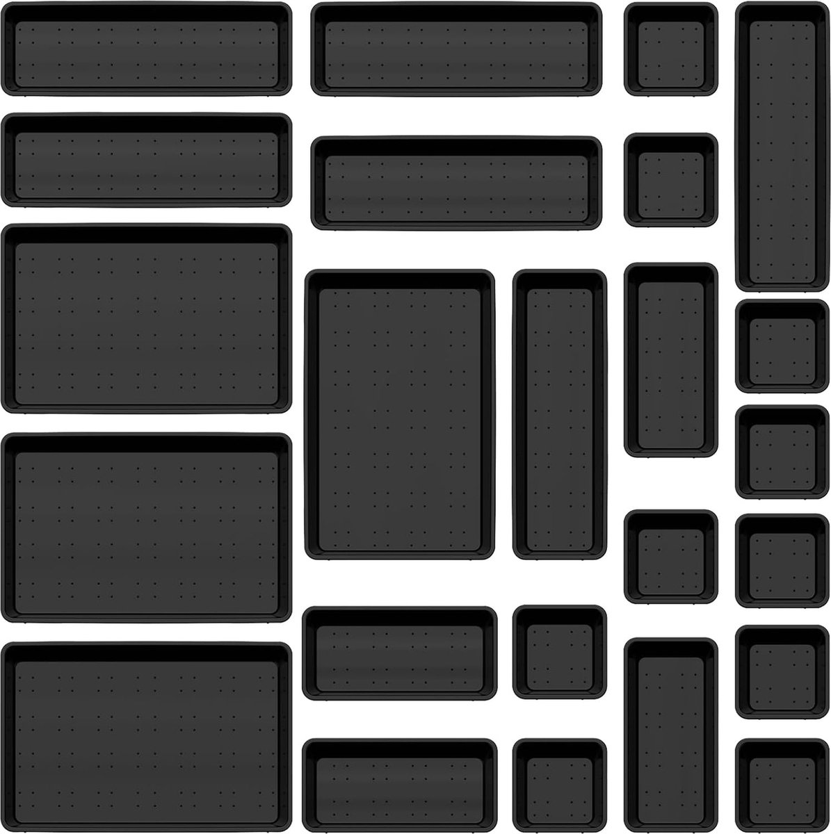 24 Stuks Lade Organizer Set - Lade Verdelers voor Make-up en Sieraden - 24 - Plastic