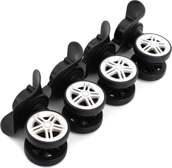 1 Paire De Roulettes Pivotantes De Rechange Pour Valise/bagage - Noir