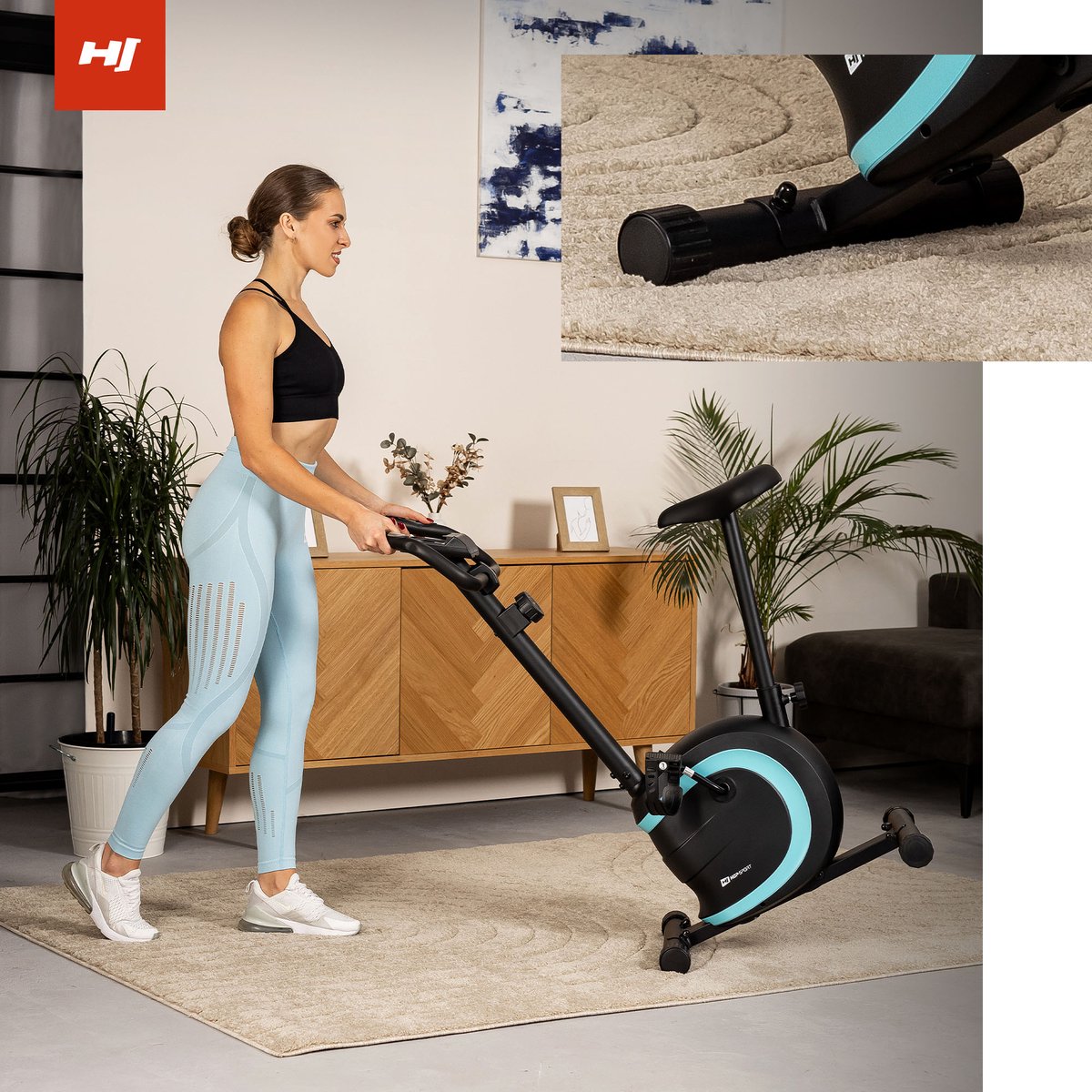 Hop-Sport Hometrainer HS-015H - Compacte Fitnessfiets voor - afbeelding 2