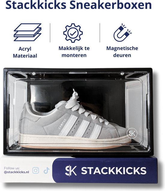 Stackin Kicks Stackkicks Premium Schoenenrek Zwart opbergsysteem Zwart - Stapelbare ...
