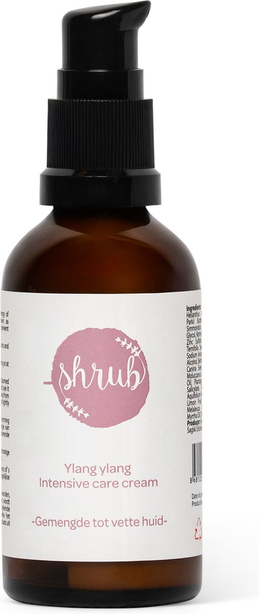 Shrub - Gezichtscrème - Gecombineerde tot Vette Huid met Ylang Ylang Olie